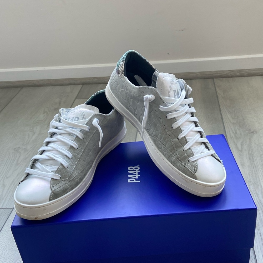 Gray and white p448 sneakers